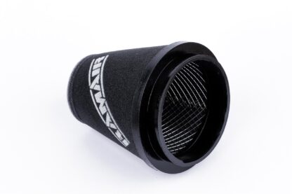 whilst providing a large surface to maximise potential air flow. The filters are constructed using stainless steel cage internal and our famous 15mm thick twin layer foam.  Ramair universal filters are designed and manufactured for a very diverse range of applications and are made here in the UK. They are available in many different sizes and styles available.  Clean using our filter maintenance kit - CK-003 This product has the following dimensions: Filter Internal Neck Diameter: 125mm (5inch) Filter Neck Length: 18mm (0.7inch) Filter Overall Height: 170mm (2.7inch) Filter Base Width: 165mm (6.5inch) Filter Top Width: 102mm (4inch) Filter Material: Dual Layer Foam