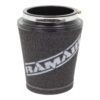 This filter is designed to be fitted to the outside of a rigid pipe such as a MAF sensor housing. These filters have an rubber polymer neck and a cone shaped filter element. This enables easy fitting to space-restricted engine compartments
