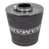 This filter is designed to be fitted to the outside of a rigid pipe such as a MAF sensor housing. These filters have an rubber polymer neck and a cone shaped filter element. This enables easy fitting to space-restricted engine compartments