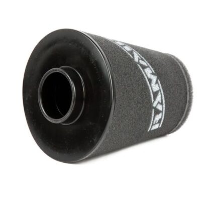 This filter is designed to be fitted to the outside of a rigid pipe such as a MAF sensor housing. These filters have an rubber polymer neck and a cone shaped filter element. This enables easy fitting to space-restricted engine compartments