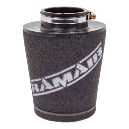 whilst providing a large surface to maximise potential air flow. The filters are constructed using stainless steel cage internal and our famous 15mm thick twin layer foam. Ramair universal filters are designed and manufactured for a very diverse range of applications and are made here in the UK. They are available in many different sizes and styles available. Clean using our filter maintenance kit - CK-003 This product has the following dimensions: Filter Internal Neck Diameter: 60mm (2.4inch) Filter Neck Length: 20mm (0.8inch) Filter Overall Height: 151mm (5.9inch) Filter Base Width: 120mm (4.7inch) Filter Top Width: 96mm (3.8inch) Filter Material: Dual Layer Foam