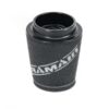 whilst providing a large surface to maximise potential air flow. The filters are constructed using stainless steel cage internal and our famous 15mm thick twin layer foam.  Ramair universal filters are designed and manufactured for a very diverse range of applications and are made here in the UK. They are available in many different sizes and styles available.  Clean using our filter maintenance kit - CK-003 This product has the following dimensions: Filter Internal Neck Diameter: 83mm (3.3inch) Filter Neck Length: 20mm (0.8inch) Filter Overall Height: 150mm (5.9inch) Filter Base Width: 122mm (4.8inch) Filter Top Width: 96mm (3.8inch) Filter Material: Dual Layer Foam