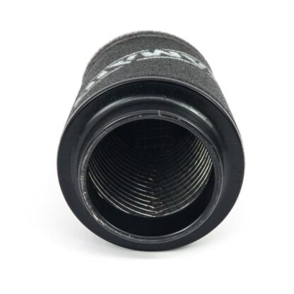 This filter is designed to be fitted to the outside of a rigid pipe such as a MAF sensor housing. These filters have an rubber polymer neck and a cone shaped filter element. This enables easy fitting to space-restricted engine compartments