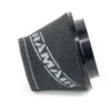 This filter is designed to be fitted to the outside of a rigid pipe such as a MAF sensor housing. These filters have an rubber polymer neck and a cone shaped filter element. This enables easy fitting to space-restricted engine compartments