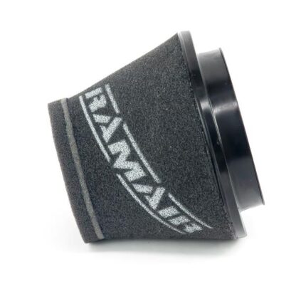 This filter is designed to be fitted to the outside of a rigid pipe such as a MAF sensor housing. These filters have an rubber polymer neck and a cone shaped filter element. This enables easy fitting to space-restricted engine compartments