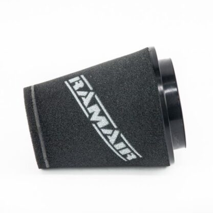whilst providing a large surface to maximise potential air flow. The filters are constructed using stainless steel cage internal and our famous 15mm thick twin layer foam.  Ramair universal filters are designed and manufactured for a very diverse range of applications and are made here in the UK. They are available in many different sizes and styles available.  Clean using our filter maintenance kit - CK-003 This product has the following dimensions: Filter Internal Neck Diameter: 100mm Filter Neck Length: 20mm Filter Overall Height: 185mm Filter Base Width: 140mm Filter Top Width: 102mm Filter Material: 15mm Dual Layer Foam