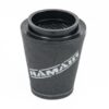 This filter is designed to be fitted to the outside of a rigid pipe such as a MAF sensor housing. These filters have an rubber polymer neck and a cone shaped filter element. This enables easy fitting to space-restricted engine compartments