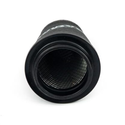 This filter is designed to be fitted to the outside of a rigid pipe such as a MAF sensor housing. These filters have an rubber polymer neck and a cone shaped filter element. This enables easy fitting to space-restricted engine compartments