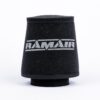 whilst providing a large surface to maximise potential air flow. The filters are constructed using stainless steel cage internal and our famous 15mm thick twin layer foam.  Ramair universal filters are designed and manufactured for a very diverse range of applications and are made here in the UK. They are available in many different sizes and styles available.  Clean using our filter maintenance kit - CK-003 This product has the following dimensions: Filter Internal Neck Diameter: 80mm Filter Neck Length: 20mm Filter Overall Height: 159mm Filter Base Width: 145mm Filter Top Width: 115mm Filter Material: 15mm Dual Layer Foam