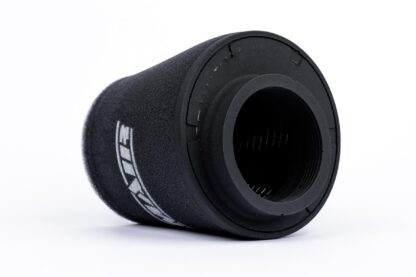 This filter is designed to be fitted to the outside of a rigid pipe such as a MAF sensor housing. These filters have an rubber polymer neck and a cone shaped filter element. This enables easy fitting to space-restricted engine compartments