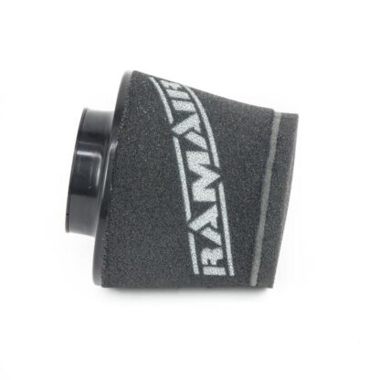 This filter is designed to be fitted to the outside of a rigid pipe such as a MAF sensor housing. These filters have an rubber polymer neck and a cone shaped filter element. This enables easy fitting to space-restricted engine compartments
