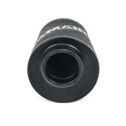 This filter is designed to be fitted to the outside of a rigid pipe such as a MAF sensor housing. These filters have an rubber polymer neck and a cone shaped filter element. This enables easy fitting to space-restricted engine compartments