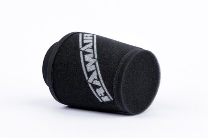This filter is designed to be fitted to the outside of a rigid pipe such as a MAF sensor housing. These filters have an rubber polymer neck and a cone shaped filter element. This enables easy fitting to space-restricted engine compartments