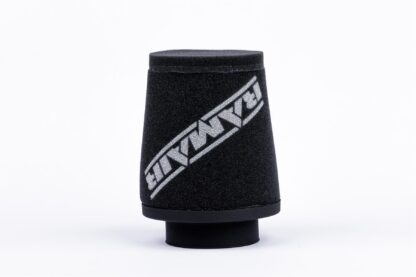 This filter is designed to be fitted to the outside of a rigid pipe such as a MAF sensor housing. These filters have an rubber polymer neck and a cone shaped filter element. This enables easy fitting to space-restricted engine compartments