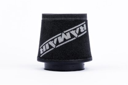 This filter is designed to be fitted to the outside of a rigid pipe such as a MAF sensor housing. These filters have an rubber polymer neck and a cone shaped filter element. This enables easy fitting to space-restricted engine compartments