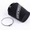 This filter is designed to be fitted to the outside of a rigid pipe such as a MAF sensor housing. These filters have an rubber polymer neck and a cone shaped filter element. This enables easy fitting to space-restricted engine compartments