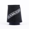 This filter is designed to be fitted to the outside of a rigid pipe such as a MAF sensor housing. These filters have an rubber polymer neck and a cone shaped filter element. This enables easy fitting to space-restricted engine compartments