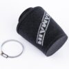 This filter is designed to be fitted to the outside of a rigid pipe such as a MAF sensor housing. These filters have an rubber polymer neck and a cone shaped filter element. This enables easy fitting to space-restricted engine compartments