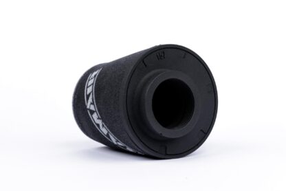 This filter is designed to be fitted to the outside of a rigid pipe such as a MAF sensor housing. These filters have an rubber polymer neck and a cone shaped filter element. This enables easy fitting to space-restricted engine compartments