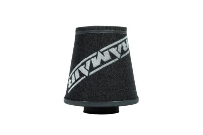 This filter is designed to be fitted to the outside of a rigid pipe such as a MAF sensor housing. These filters have an rubber polymer neck and a cone shaped filter element. This enables easy fitting to space-restricted engine compartments