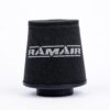 This filter is designed to be fitted to the outside of a rigid pipe such as a MAF sensor housing. These filters have an rubber polymer neck and a cone shaped filter element. This enables easy fitting to space-restricted engine compartments