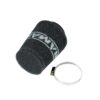 This filter is designed to be fitted to the outside of a rigid pipe such as a MAF sensor housing. These filters have an rubber polymer neck and a cone shaped filter element. This enables easy fitting to space-restricted engine compartments