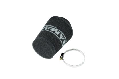 This filter is designed to be fitted to the outside of a rigid pipe such as a MAF sensor housing. These filters have an rubber polymer neck and a cone shaped filter element. This enables easy fitting to space-restricted engine compartments