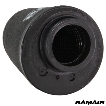 This filter is designed to be fitted to the outside of a rigid pipe such as a MAF sensor housing. These filters have an rubber polymer neck and a cone shaped filter element. This enables easy fitting to space-restricted engine compartments