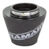 This filter is designed to be fitted to the outside of a rigid pipe such as a MAF sensor housing. These filters have an rubber polymer neck and a cone shaped filter element. This enables easy fitting to space-restricted engine compartments