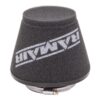 This filter is designed to be fitted to the outside of a rigid pipe such as a MAF sensor housing. These filters have an rubber polymer neck and a cone shaped filter element. This enables easy fitting to space-restricted engine compartments