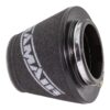 This filter is designed to be fitted to the outside of a rigid pipe such as a MAF sensor housing. These filters have an rubber polymer neck and a cone shaped filter element. This enables easy fitting to space-restricted engine compartments