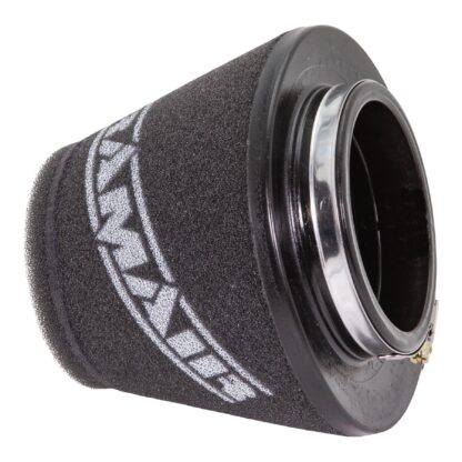 This filter is designed to be fitted to the outside of a rigid pipe such as a MAF sensor housing. These filters have an rubber polymer neck and a cone shaped filter element. This enables easy fitting to space-restricted engine compartments