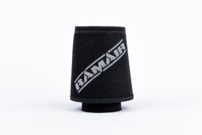 whilst providing a large surface to maximise potential air flow. The filters are constructed using stainless steel cage internal and our famous 15mm thick twin layer foam.  Ramair universal filters are designed and manufactured for a very diverse range of applications and are made here in the UK. They are available in many different sizes and styles available.  Clean using our filter maintenance kit - CK-003 This product has the following dimensions: Filter Internal Neck Diameter: 63mm (2.5inch) Filter Neck Length: 15mm (0.6inch) Filter Overall Height: 157mm (2.2inch) Filter Base Width: 130mm (5.1inch) Filter Top Width: 102mm (4inch) Filter Material: Dual Layer Foam