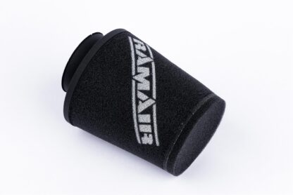 This filter is designed to be fitted to the outside of a rigid pipe such as a MAF sensor housing. These filters have an rubber polymer neck and a cone shaped filter element. This enables easy fitting to space-restricted engine compartments