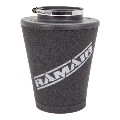 This filter is designed to be fitted to the outside of a rigid pipe such as a MAF sensor housing. These filters have an rubber polymer neck and a cone shaped filter element. This enables easy fitting to space-restricted engine compartments
