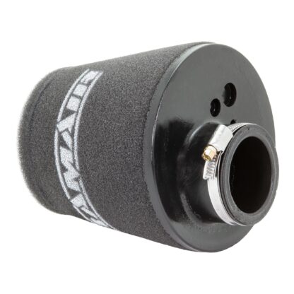 whilst providing a large surface to maximise potential air flow. The filters are constructed using stainless steel cage internal and our famous 15mm thick twin layer foam.  Ramair universal filters are designed and manufactured for a very diverse range of applications and are made here in the UK. They are available in many different sizes and styles available.  Clean using our filter maintenance kit - CK-003 This product has the following dimensions: Filter Internal Neck Diameter: 51mm (2inch) Filter Neck Length: 34mm (1.3inch) Filter Overall Height: 176mm (6.9inch) Filter Base Width: 143mm (5.6inch) Filter Top Width: 110mm (4.3inch) Filter Material: Dual Layer Foam