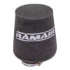 This filter is designed to be fitted to the outside of a rigid pipe such as a MAF sensor housing. These filters have an rubber polymer neck and a cone shaped filter element. This enables easy fitting to space-restricted engine compartments