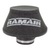 This filter is designed to be fitted to the outside of a rigid pipe such as a MAF sensor housing. These filters have an rubber polymer neck and a cone shaped filter element. This enables easy fitting to space-restricted engine compartments