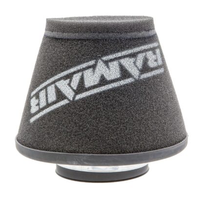 This filter is designed to be fitted to the outside of a rigid pipe such as a MAF sensor housing. These filters have an rubber polymer neck and a cone shaped filter element. This enables easy fitting to space-restricted engine compartments