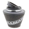 75mm or 70mm. Clean using our filter maintenance kit - CK-003 This product has the following dimensions: Filter Internal Neck Diameter: 90/85/80/76/70mm (3.5/3.3/3.1/2.9/2.7inch) Filter Neck Length: 23mm (0.9inch) Filter Overall Height: 130mm (5.1inch) Filter Base Width: 150mm (5.9inch) Filter Top Width: 93mm (3.7inch) Filter Material: Dual Layer Foam
