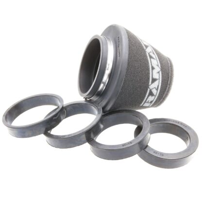 This filter is designed to be fitted to the outside of a rigid pipe such as a MAF sensor housing. These filters have an rubber polymer neck and a cone shaped filter element. This enables easy fitting to space-restricted engine compartments