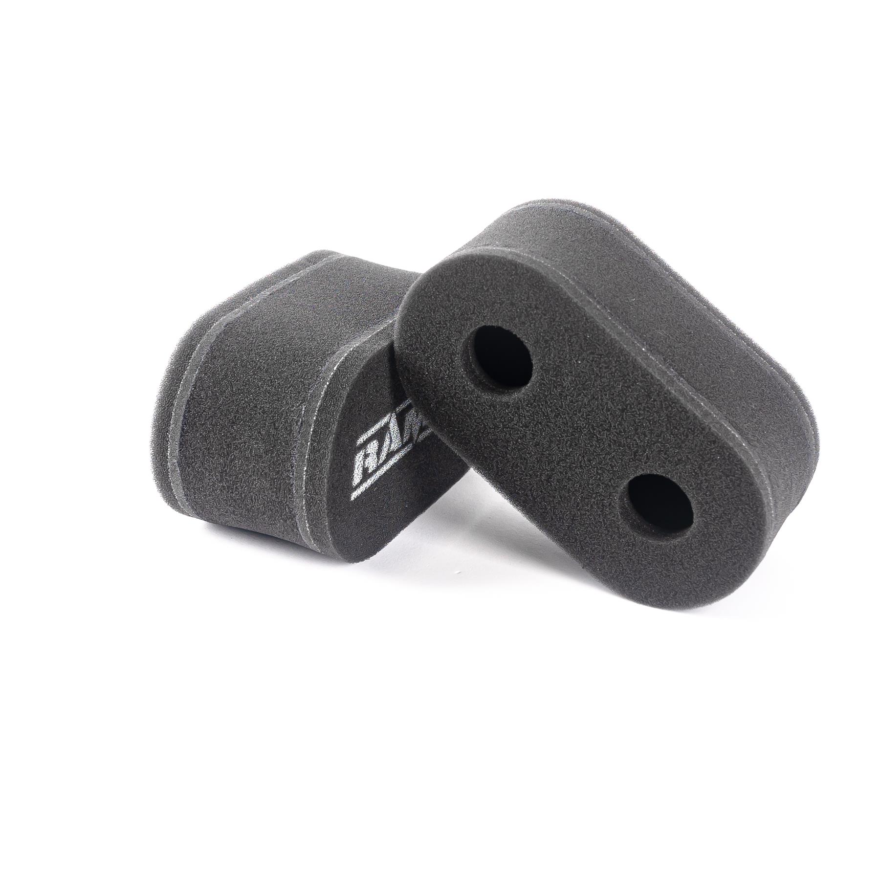 so that you can pull the air filter over the top of the trumpets of the carb or the engine’s two air intakes Features  High performance twin layer foam Easy to clean using our filter maintance kit - CK-003 100% hand made in the UK - guaranteed against manufacturing defects for life (single user