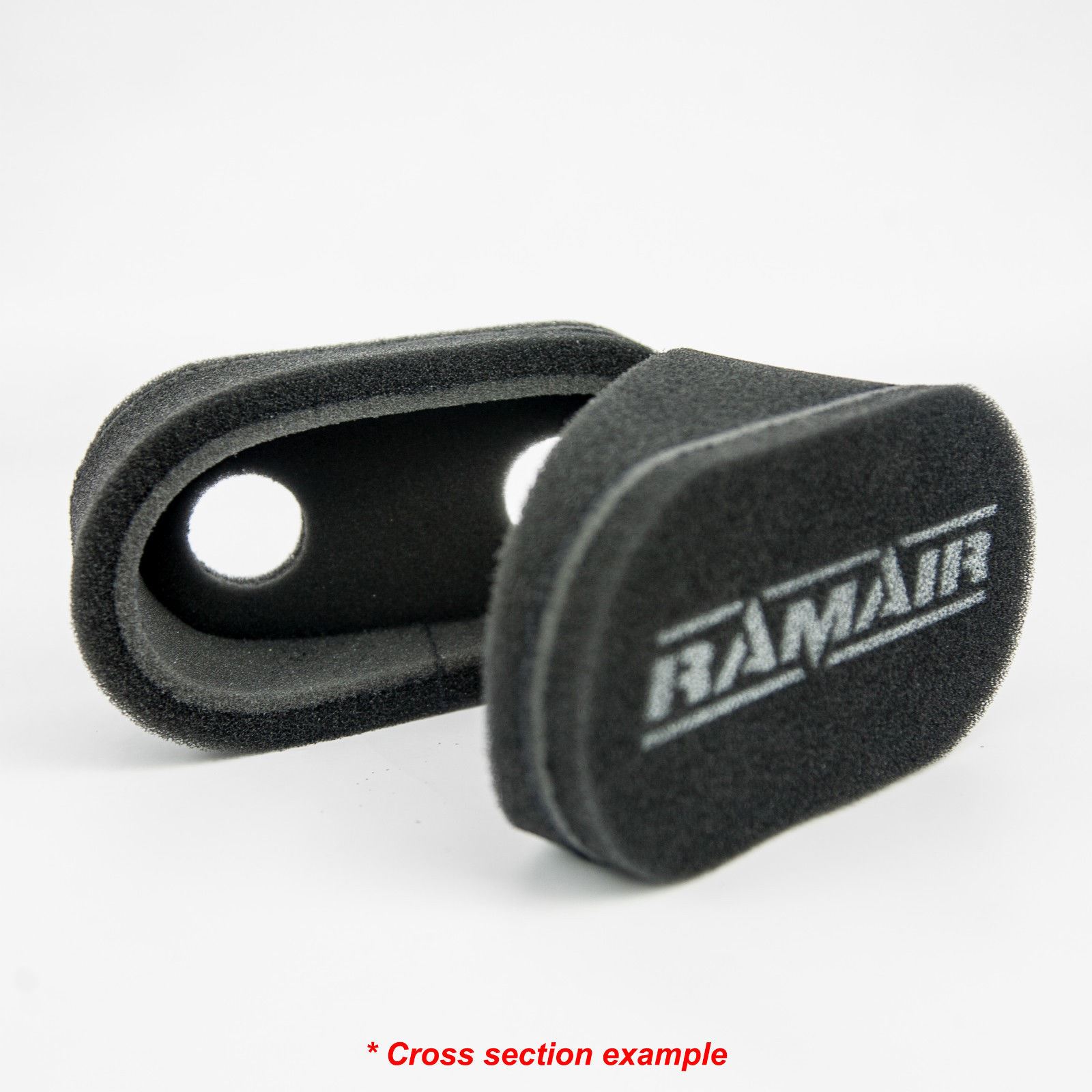 which feature two holes cut out of the foam on the underside of the air filter. The two holes are designed