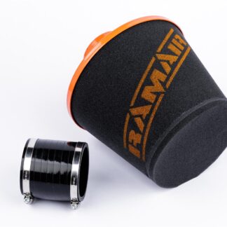 <p><strong>This filter is designed to be inserted into a flexible hose such as a rubber or silicone intake pipe.</strong></p> <p>These filters have an aluminium ram-pipe neck and a cone shaped filter element. This integral cone channels all the incoming air