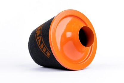 This filter is designed to be inserted into a flexible hose such as a rubber or silicone intake pipe. These filters have an aluminium ram-pipe neck and a cone shaped filter element. This integral cone channels all the incoming air