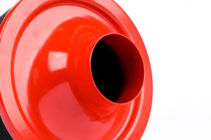 This filter is designed to be inserted into a flexible hose such as a rubber or silicone intake pipe. These filters have an aluminium ram-pipe neck and a cone shaped filter element. This integral cone channels all the incoming air