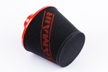 This filter is designed to be inserted into a flexible hose such as a rubber or silicone intake pipe. These filters have an aluminium ram-pipe neck and a cone shaped filter element. This integral cone channels all the incoming air