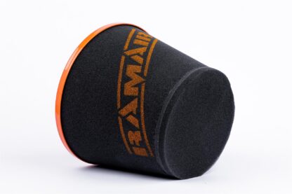 This filter is designed to be inserted into a flexible hose such as a rubber or silicone intake pipe. These filters have an aluminium ram-pipe neck and a cone shaped filter element. This integral cone channels all the incoming air