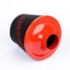 This filter is designed to be inserted into a flexible hose such as a rubber or silicone intake pipe. These filters have an aluminium ram-pipe neck and a cone shaped filter element. This integral cone channels all the incoming air