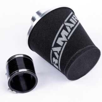 <p><strong>This filter is designed to be inserted into a flexible hose such as a rubber or silicone intake pipe.</strong></p> <p>These filters have an aluminium ram-pipe neck and a cone shaped filter element. This integral cone channels all the incoming air